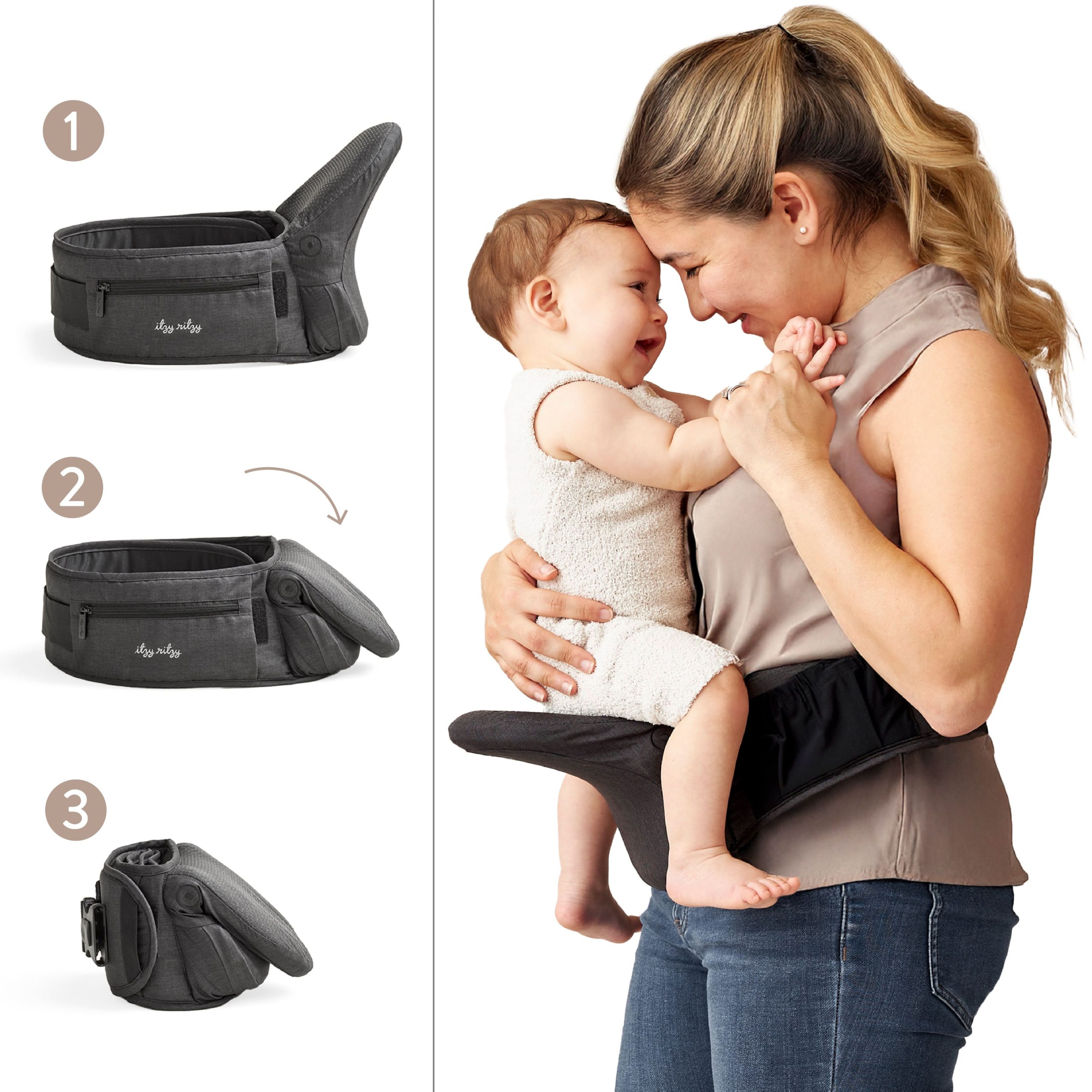 Itzy Hold & Fold™ Hip Seat Baby Carrier - Image 8
